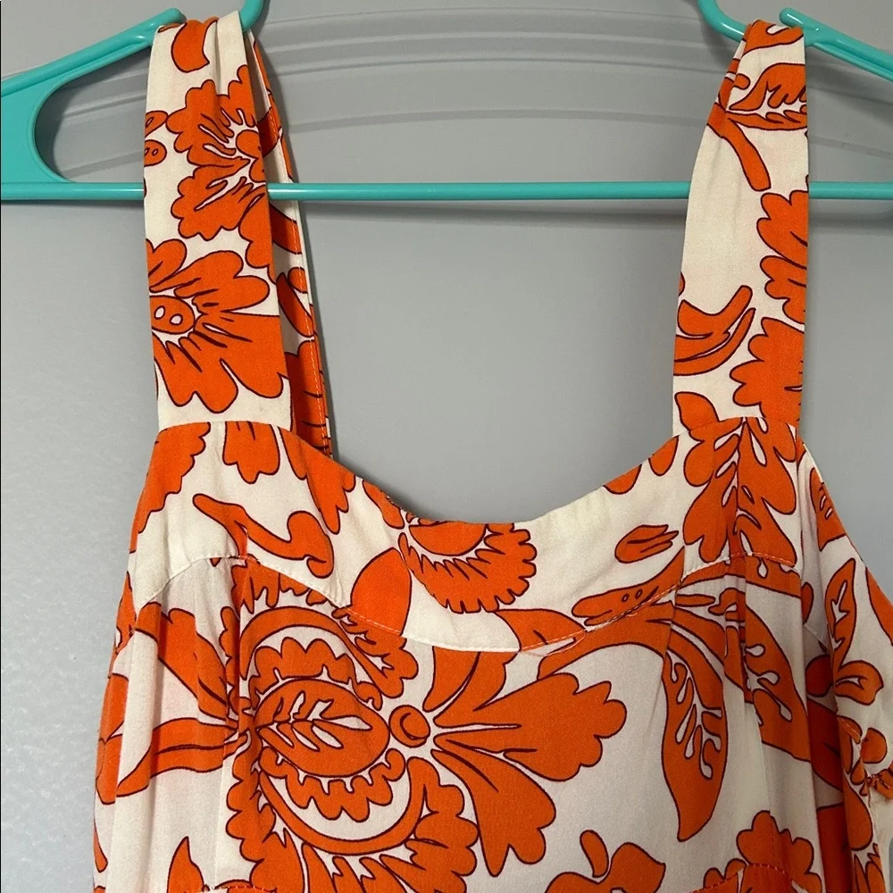 Vince Camuto Orange and White Floral Maxi Dress - Picture 2 of 5